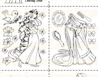 Download Rapunzel Coloring Etsy