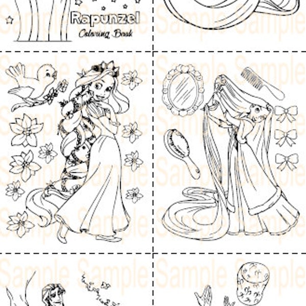 Raiponce Coloriage Livre Raiponce Anniversaire Fête Imprimables Coloriages Feuilles Princesse Anniversaire Fête Faveurs Activité Téléchargement Instantané PDF