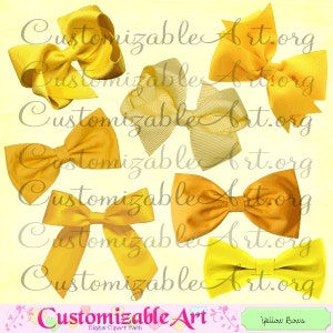 Yellow Bow Clipart Digital Yellow Bow Clip Art Images Light Baby Yellow Ribbon Hair Bow Tie Graphics Cute Ribbon Bow Scrapbook Pictures