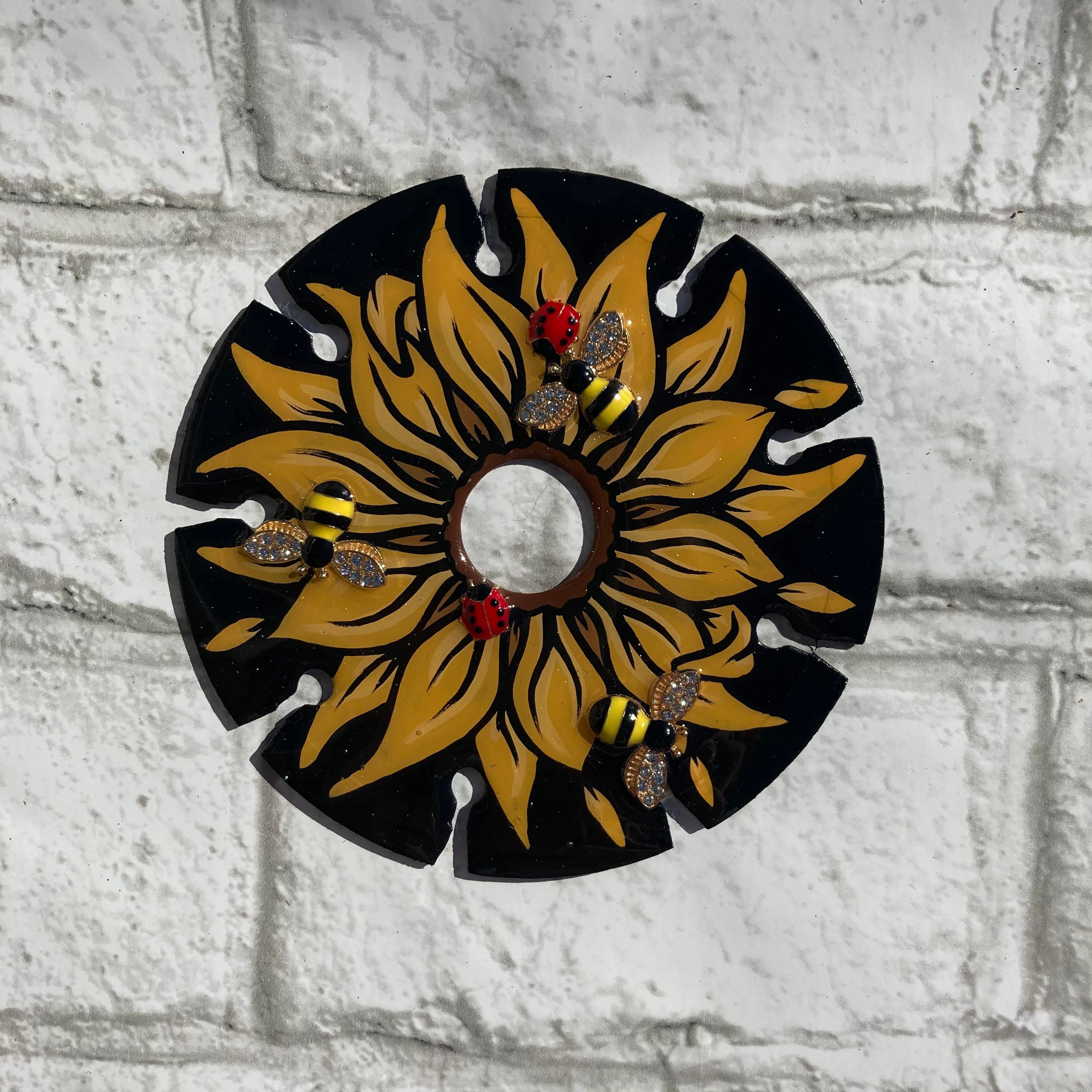 Mini sunflower saw blade painting Etsy