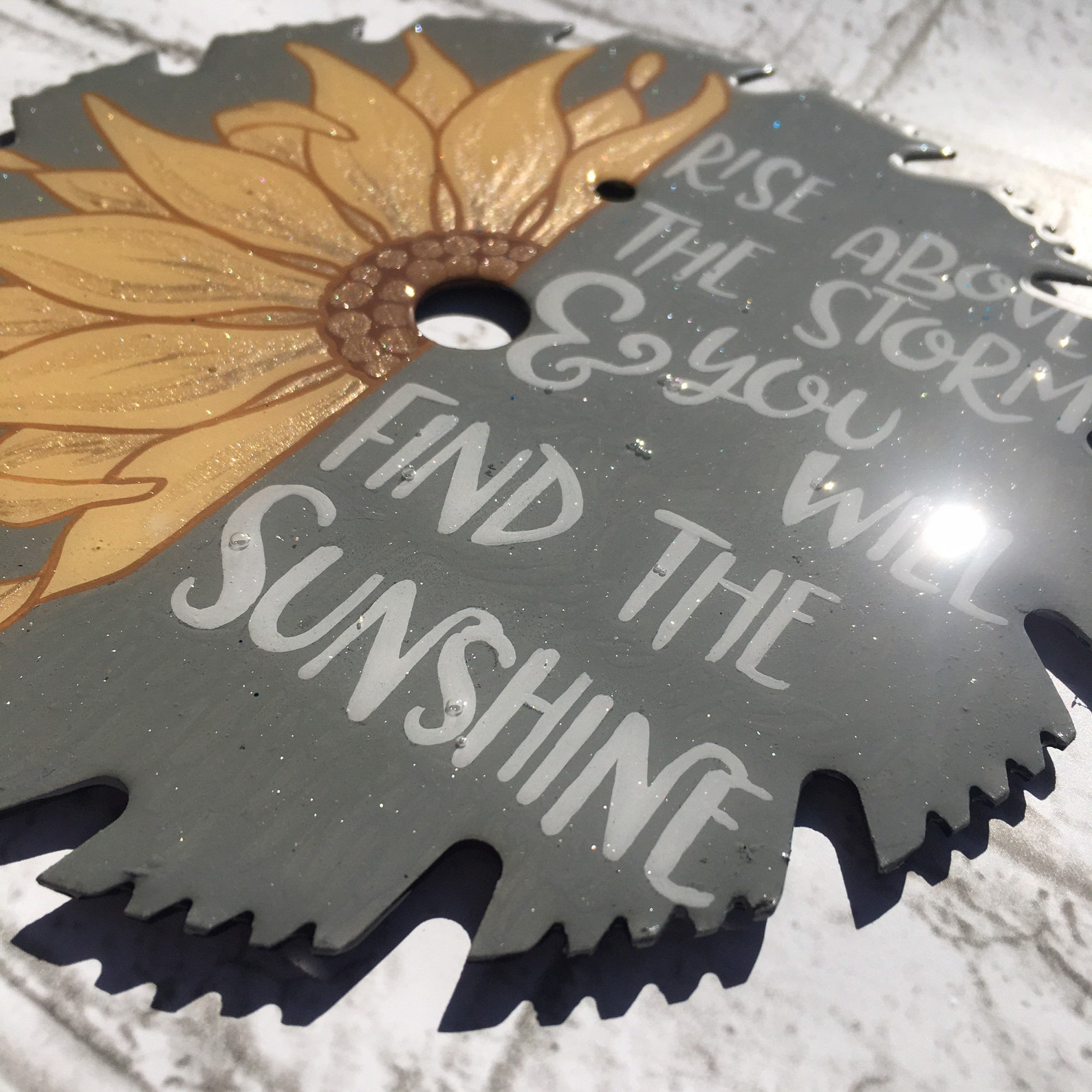 Rise above the storm Sunflower saw blade Etsy
