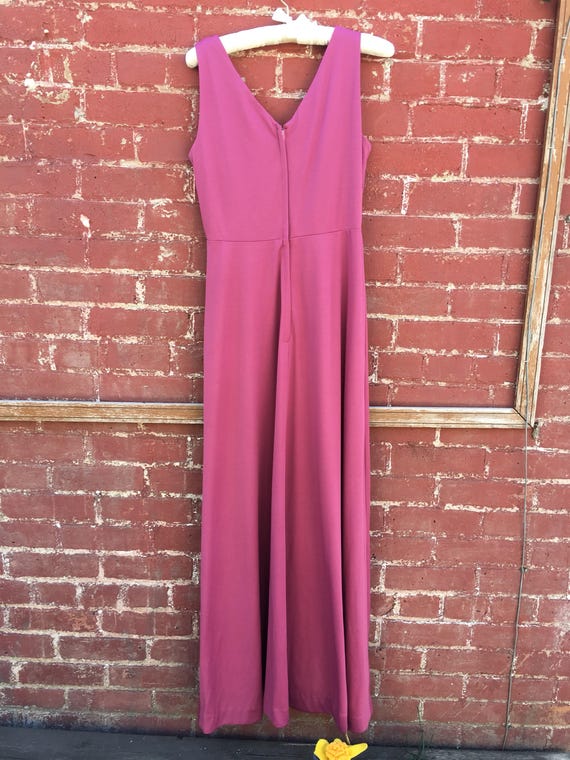 70s Purple Maxi Dress With Lace Bolero Jacket - image 9