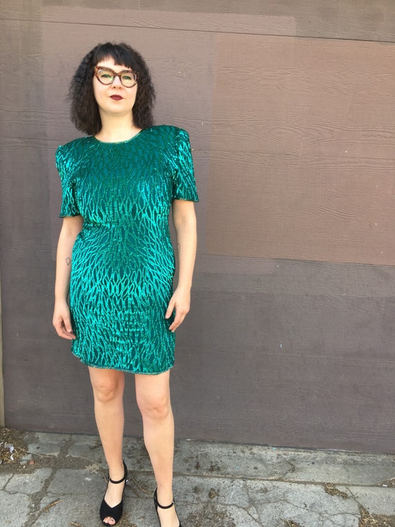 green sparkly bodycon dress