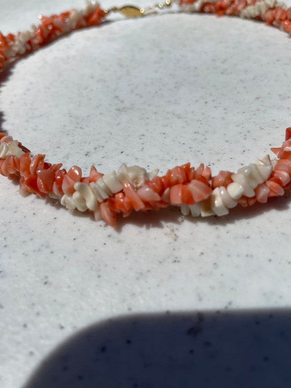 Vintage Coral Choker Necklace/ Coral Necklace / V… - image 6
