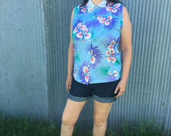 Tropical Button Up | Etsy