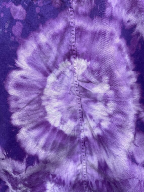Vintage 80s Upcycled Tie Dye Button Up / Purple T… - image 9