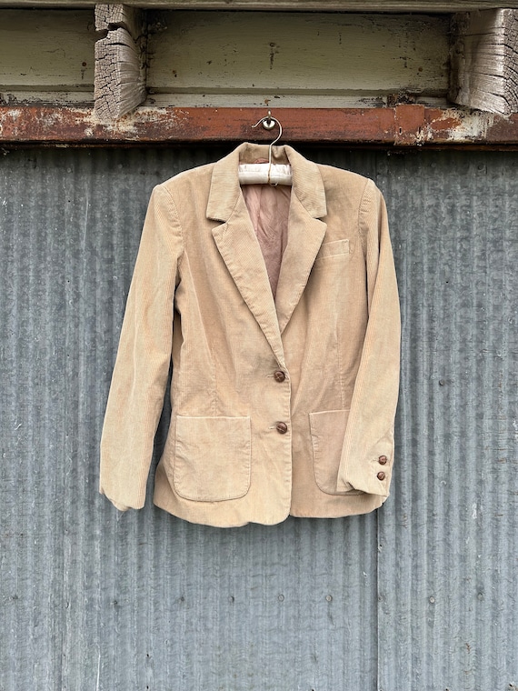 Vintage 1970s Corduroy Blazer Jacket Size Small / 