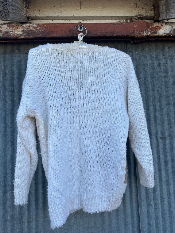 Vintage 80s Appliqué Boucle Sweater size Medium/ … - image 9