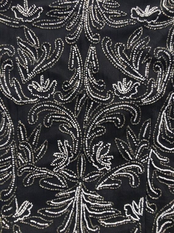 Black 80s Beaded Crepe Blouse - image 5