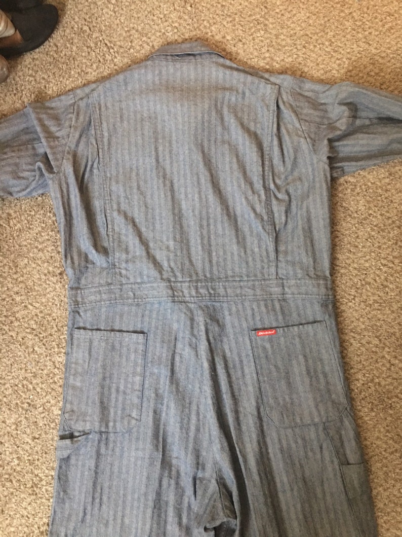 Vintage Dickies Coveralls Vintage Herringbone Denim Coveralls Size 46T Plus Size Vintage Unisex Free Shipping