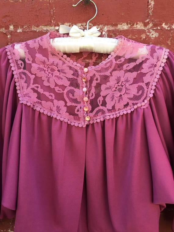 70s Purple Maxi Dress With Lace Bolero Jacket - image 4