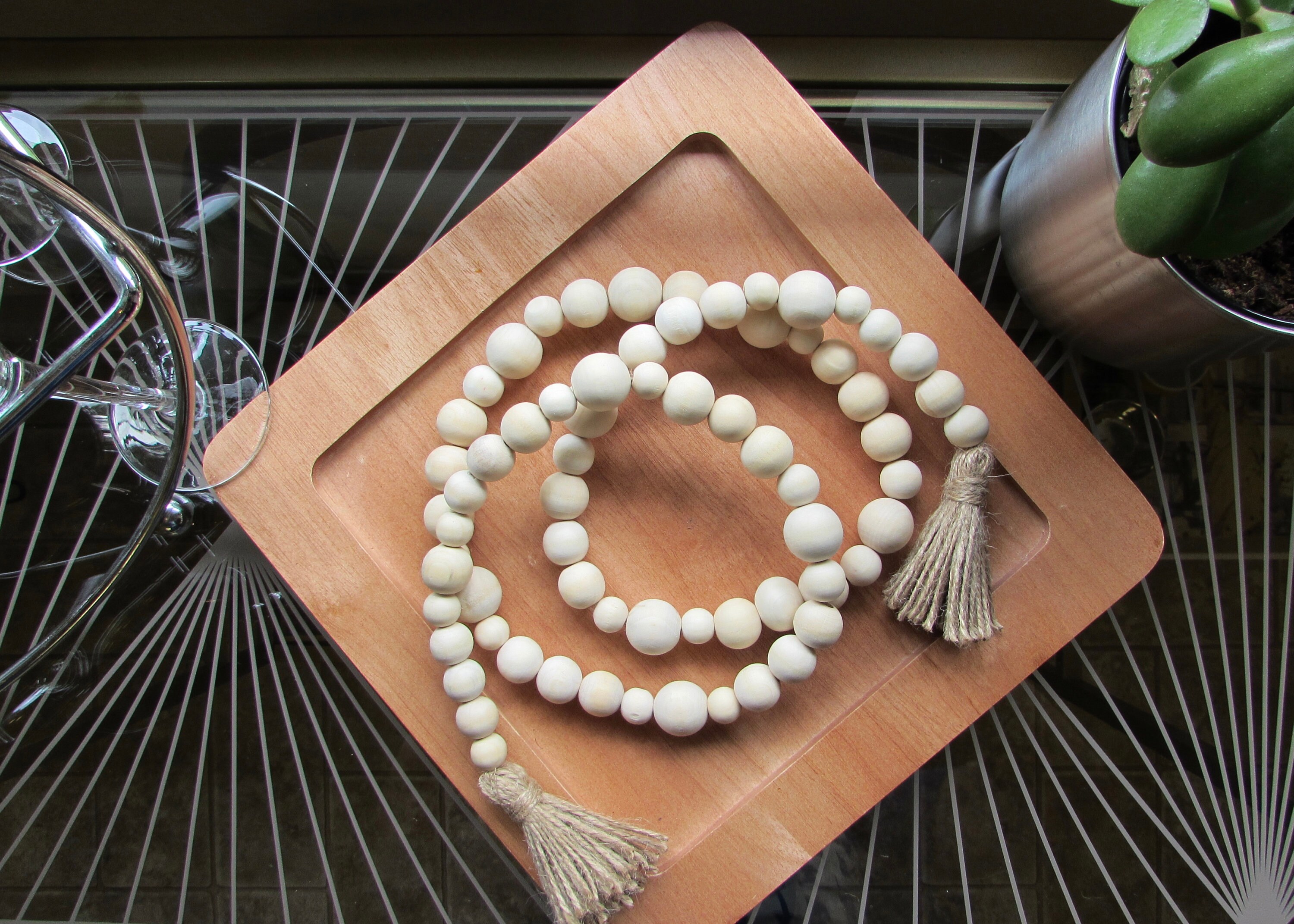 Guirnalda de cuentas de madera | Etsy