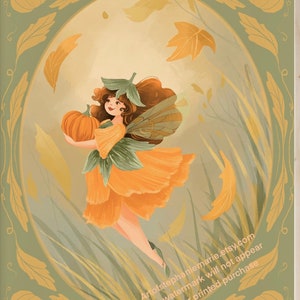 Pumpkin Fairy Illustration Art Print