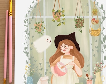 Kitchen Witch Illustration print