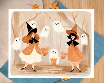 Trick or Treat Illustration Art Print