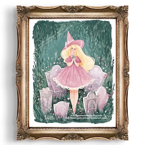 Girly Graveyard  Illustration Art Print