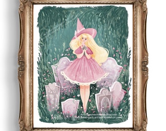 Girly Graveyard  Illustration Art Print