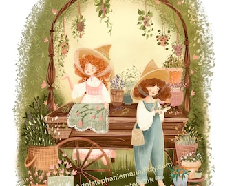 Witches Market Illustration Print