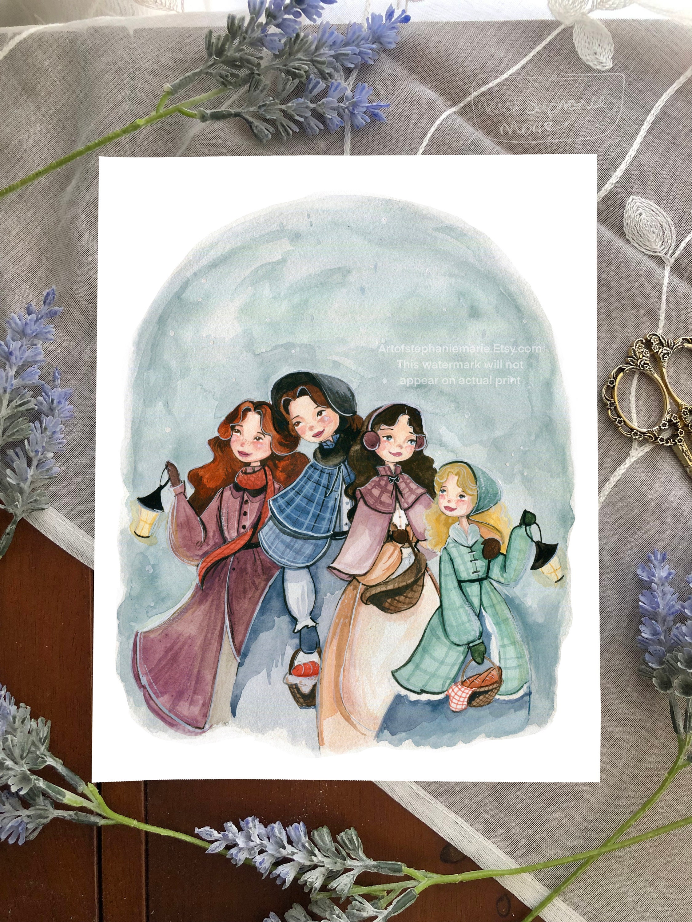 Little Women Illustration Art Print