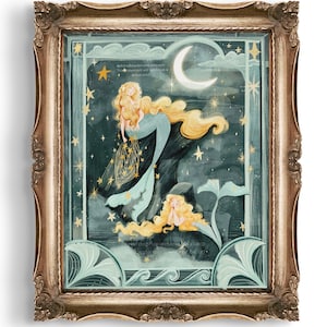 Starlight Mermaids Illustration Art Print