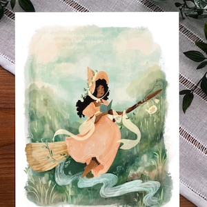 Regency Reading Witch Illustration Art Print