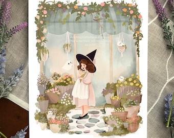 Flowershop Ghosts Illustration Art Print