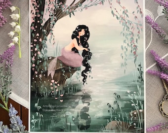 Lilac Lagoon Illustration Art Print