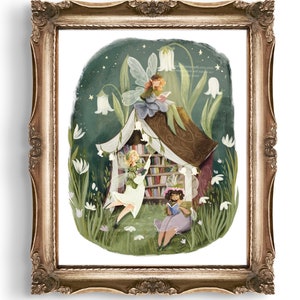 Fairy Library Illustration Art Print