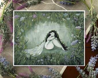 Fairy in the Flowers Illustration Art Print