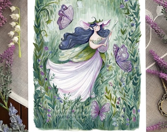 PRINT Flower Fairy Illustration Art Print