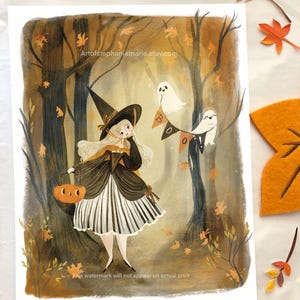 Halloween Witch Illustration Art Print