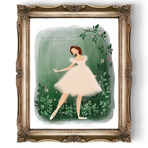 Flower Ballet Illustration Print