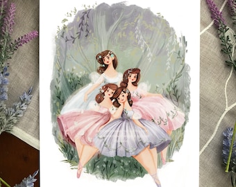 Wildflower Ballet Illustration Art Print