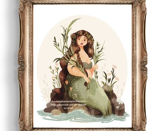 Mermaid Illustration Art Print
