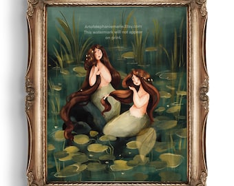 Mermaid Pond Illustration Art Print