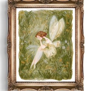 PRINT Fairy in the Flowers Illustration Art Print