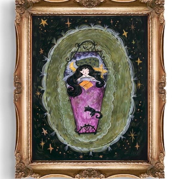 Cozy Vampire Illustration Art Print