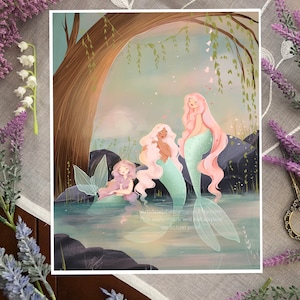 Mermaid Lagoon Illustration Print