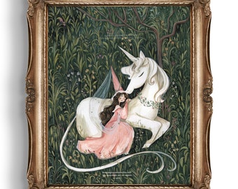 The Unicorn Princess Illustration Art Print