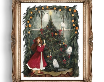 The Christmas Ghosts Illustration Art Print