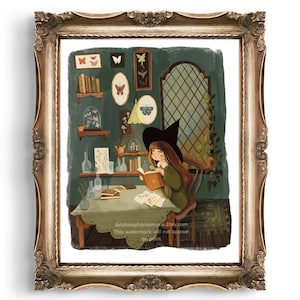 The Collecting Witch Illustration Art Print