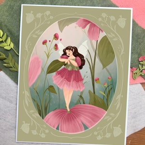 Flower Fairy Illustration Art Print
