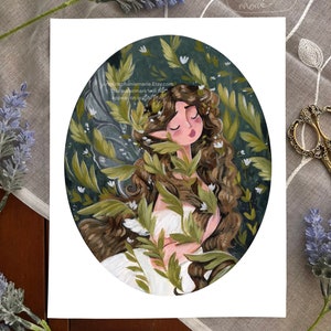 PRINT Fairy in the Leaves Art Print~ Unframed