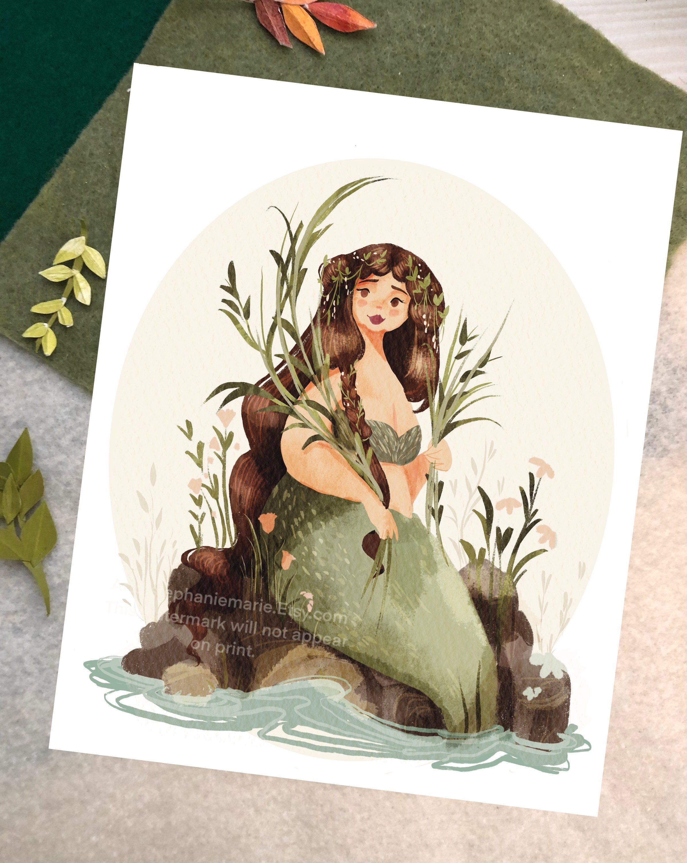 Mermaid Illustration Art Print - Etsy