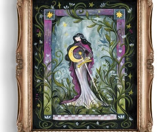 Celestial Knight Illustration Art Print