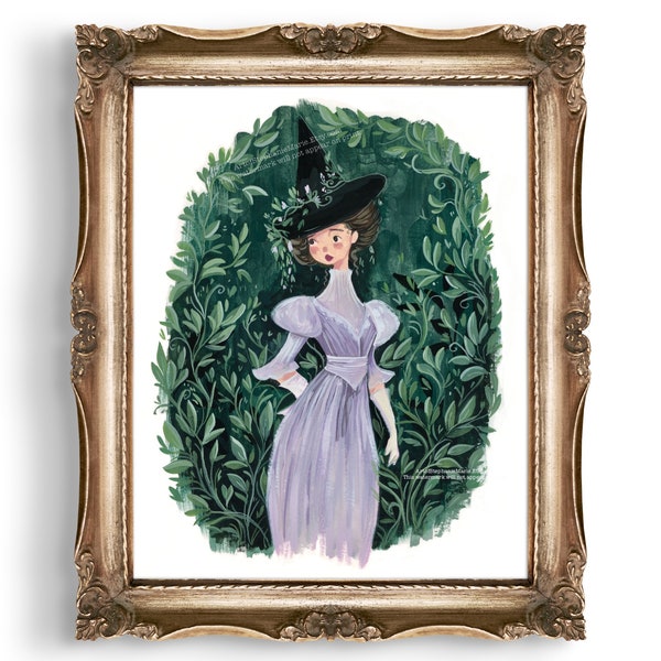 PRINT Edwardian Witch Illustration Art Print 8x10