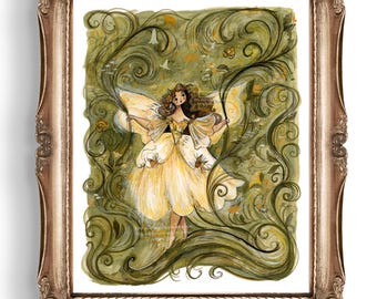 PRINT Flower Fairy Illustration Art Print