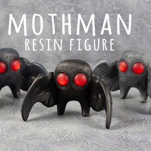 Mothman Cryptid Resin Figure | Handmade Art Toy | Designer Resin Cast