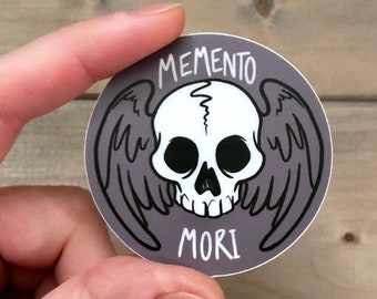 Memento Mori Skull Vinyl Die Cut Decal | Circle Sticker