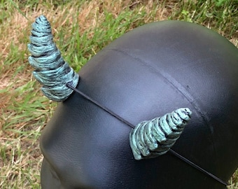 Green Metallic Costume Horns | Small Resin Horns